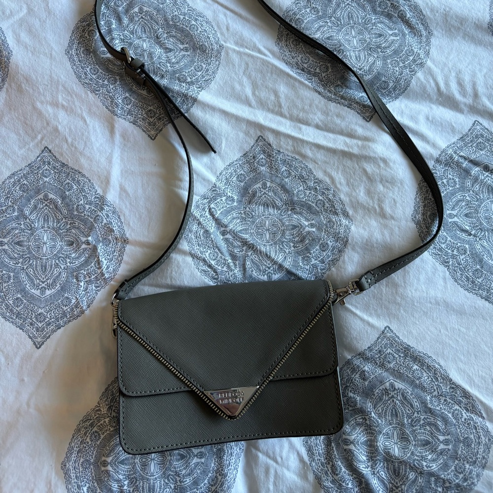 Rebecca Minkoff gray crossbody clutch bag